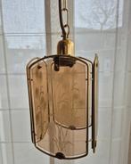 Vintage hanglamp rookglas, Huis en Inrichting, Lampen | Hanglampen, Vintage, Ophalen of Verzenden, Zo goed als nieuw, Glas