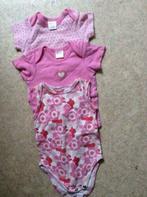 3 roze rompers maat 62-68, Kinderen en Baby's, Babykleding | Maat 62, Ophalen of Verzenden, Zo goed als nieuw, Meisje, Nacht- of Onderkleding