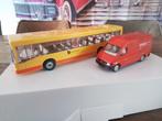Miniatuur stadsbus en ptt post auto., Ophalen of Verzenden, Auto