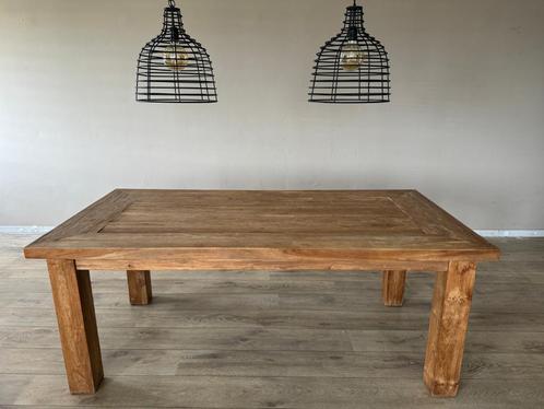 Massief Teakhouten eettafel, Huis en Inrichting, Tafels | Eettafels, Gebruikt, 50 tot 100 cm, 200 cm of meer, Vijf personen of meer