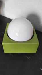 Vintage plafondlamp groen wit jaren 60, Ophalen of Verzenden, Zo goed als nieuw, Glas
