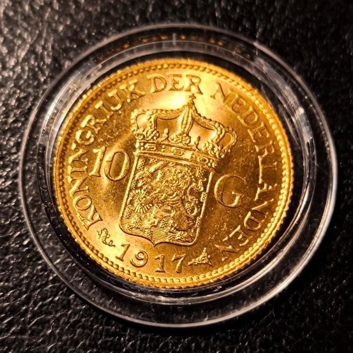 Gouden Tientje - 10 Gulden Wilhelmina 1917, Postzegels en Munten, Munten | Nederland, Losse munt, 10 gulden, Koningin Wilhelmina