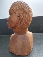 Houten buste mannenhoofd, Antiek en Kunst, Ophalen