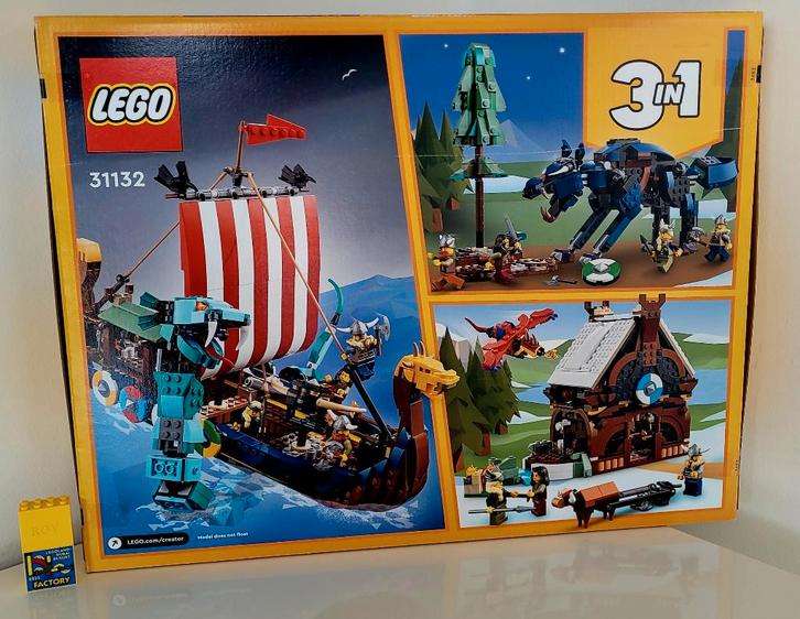 Lego 31132 Vikingschip & Midgaardslang, Kinderen en Baby's, Speelgoed | Duplo en Lego, Nieuw, Lego, Complete set, Ophalen of Verzenden