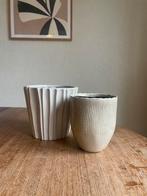 Bloempotten beige / taupe, Ophalen, Rond, Zo goed als nieuw, Minder dan 25 cm