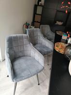 6x Grijze Eetkamerstoelen, Huis en Inrichting, Stoelen, Ophalen, Zo goed als nieuw, Metaal, Vijf, Zes of meer stoelen