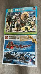 2 puzzels van 1000 stukjes, Hobby en Vrije tijd, Denksport en Puzzels, Ophalen of Verzenden, 500 t/m 1500 stukjes, Gebruikt, Legpuzzel