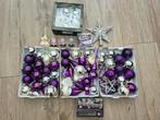 Kerstballen - paars en zilver, Ophalen of Verzenden, Zo goed als nieuw