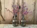 NIEUW bubbel glazen vaas fles met kunstbloemen, Ophalen of Verzenden, Nieuw