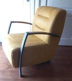 Fauteuil tijgeroog - okergeel metaal stoel "sixty" @DOC61, Ophalen, 75 tot 100 cm, Zo goed als nieuw, Metaal