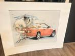 Twan van de Vorstenbosch Litho Mercedes Cabriolet, Antiek en Kunst, Ophalen