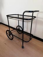 Barcart in het zwart met rookglas, Ophalen, Minder dan 55 cm, Gebruikt, 60 cm of meer