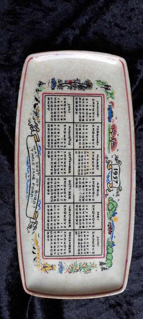 Ford Kalender Bord 1957 - Theele maar Ford!, Antiek en Kunst, Antiek | Wandborden en Tegels, Ophalen of Verzenden