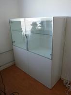 Besta kast Ikea Wit met 2 glazen deurtjes en 2 witte, Ophalen, 100 tot 150 cm, Minder dan 150 cm, Ikea Besta