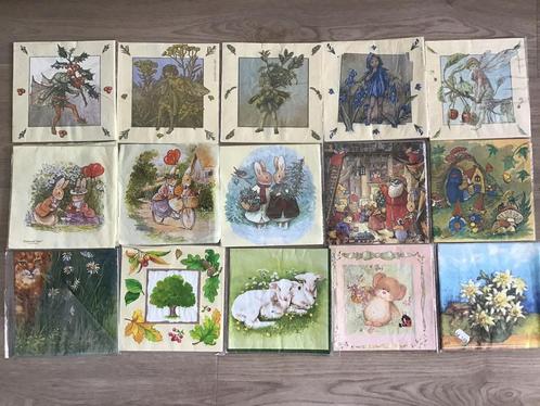 Pakket met servetten, elfjes, Pieter konijn, enz., Hobby en Vrije tijd, Knutselen, Zo goed als nieuw, Materiaal, Ophalen of Verzenden