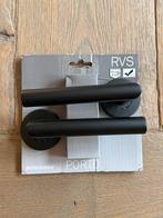 Nieuwe RVS Deurklink Porto - Zwart, Doe-het-zelf en Verbouw, Hang- en Sluitwerk, Ophalen of Verzenden, Nieuw, Rvs, Klink of Kruk