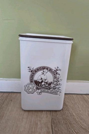 DE kunststof bewaarpot + deksel, Douwe Egberts aroma koffie. beschikbaar voor biedingen