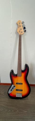 Linkshandige basgitaar fretless Harley Benton jb-40, Muziek en Instrumenten, Snaarinstrumenten | Gitaren | Bas, Ophalen, Gebruikt