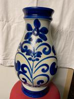 Mooie grote vaas met blauw schilderingen, Ophalen of Verzenden