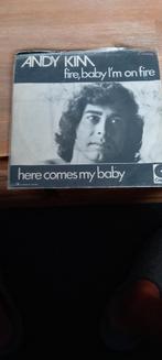 Andy kim fire, baby i'm on fire/heren comes my baby, Ophalen of Verzenden, 1980 tot 2000, Gebruikt