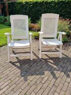 Hartman Aquarius tuinstoelen verstelbaar wit 2 stuks, Ophalen, Gebruikt, Kunststof, Verstelbaar