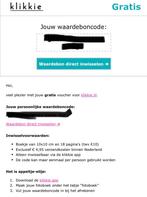 Klikkie korting, Tickets en Kaartjes, Kortingen en Cadeaubonnen, Eén persoon, Kortingsbon, Overige typen