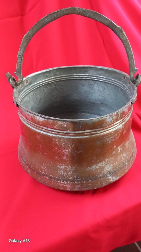 Koperen Haardhoutbak met Beugel, Antiek en Kunst, Antiek | Koper en Brons, Ophalen of Verzenden