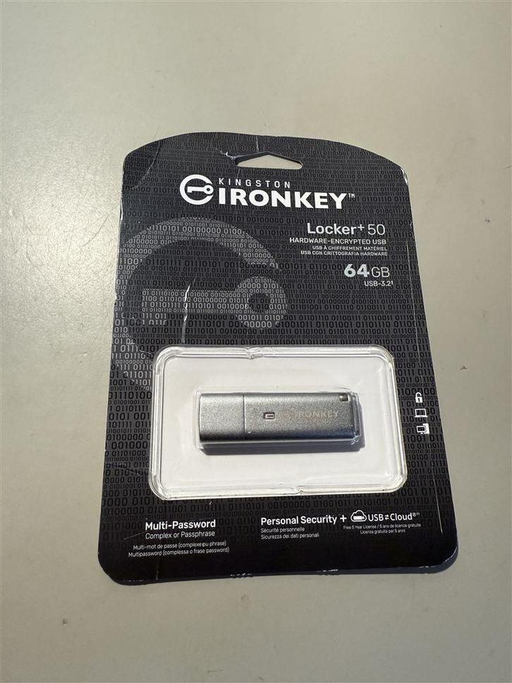FD 64GB IronKey Locker Plus 50 USB, Computers en Software, USB Sticks, Nieuw, 64 GB, Ophalen of Verzenden