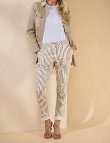 Red Button dames broek camel-wit gestreept maat 36 beschikbaar voor biedingen