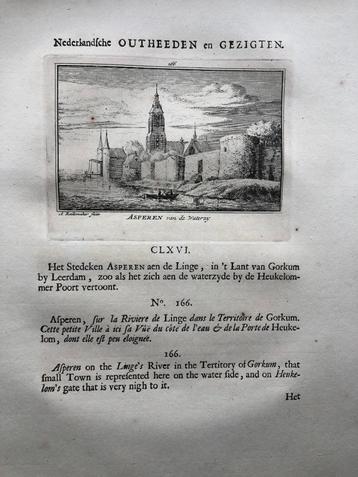 166 / Asperen van de Waterzijde Kopergravure 1732 beschikbaar voor biedingen