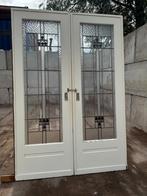 Set schuif / en-suite deuren met glas in lood 210x145cm., Ophalen