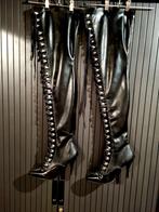 ECHTE latex laarzen high heels overknees, Kleding | Dames, Schoenen, Verzenden, Zo goed als nieuw, Zwart, Hoge laarzen