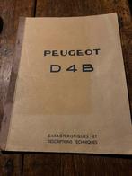 Peugeot D 4 B instructieboekje, Auto diversen, Handleidingen en Instructieboekjes, Ophalen of Verzenden