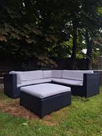 Zwarte loungeset tuinset loungebank bezorgen mogelijk, Ophalen of Verzenden, Zo goed als nieuw, Wicker