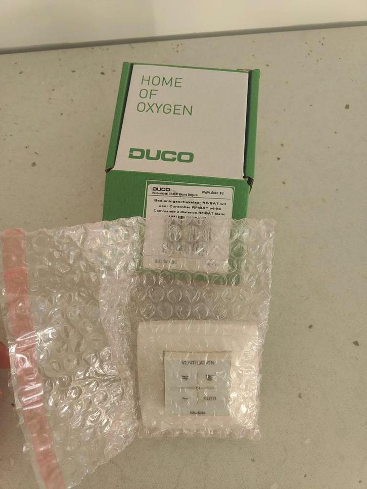Duco bedieningsschakelaar RF/BAT wit batterijgevoed CR2430 3, Doe-het-zelf en Verbouw, Ventilatie en Afzuiging, Ophalen of Verzenden