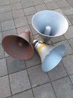 Vintage oude hoorn luidsprekers, Audio, Tv en Foto, Luidsprekers, Gebruikt, Minder dan 60 watt, Front, Rear of Stereo speakers