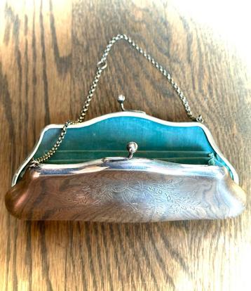 Beurs portemonnee vintage antiek curiosa brocante verzilverd beschikbaar voor biedingen