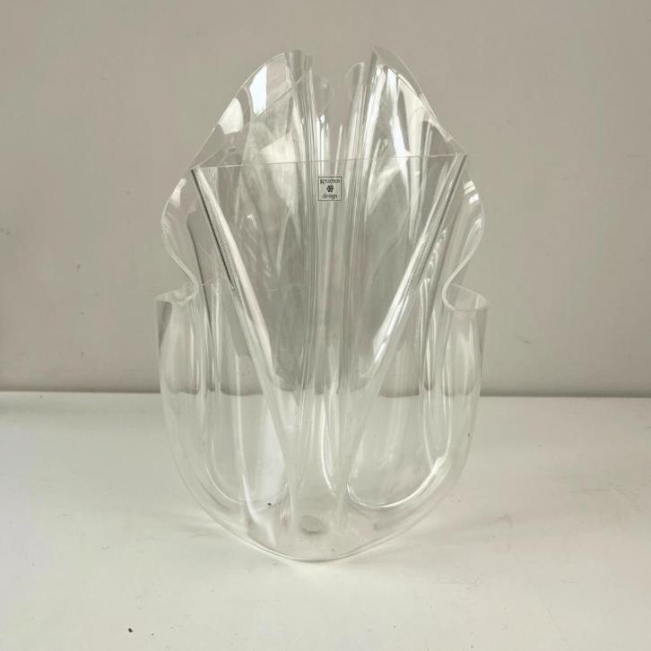 Vintage design zakdoek- of tissue vaas - plexiglas 30cm, Huis en Inrichting, Woonaccessoires | Vazen, Gebruikt, Overige kleuren