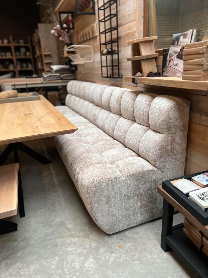 Eetbank Loa vakken  taupe marbella op voorraad 2x150, Huis en Inrichting, Stoelen, Zo goed als nieuw, Ophalen of Verzenden