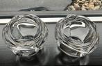 2 waxinelichthouders Adria kristal, Huis en Inrichting, Overige materialen, Ophalen of Verzenden, Zo goed als nieuw, Kandelaar