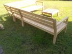 Nieuwe massief teak houten hoekloungeset, 6 zitplaatsen, Teakhout, Ophalen of Verzenden, Zo goed als nieuw