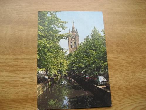 Gelopen fotokaart 1981 Delft Holland gezicht op de oude kerk, Verzamelen, Ansichtkaarten | Nederland, Gelopen, Zuid-Holland, 1980 tot heden