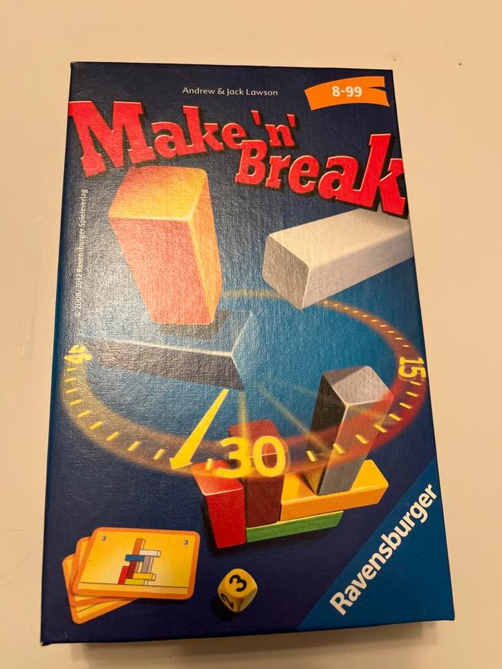 Make 'n' Break Bordspel - Ravensburger, Hobby en Vrije tijd, Gezelschapsspellen | Bordspellen, Zo goed als nieuw, Reisspel, Ophalen of Verzenden