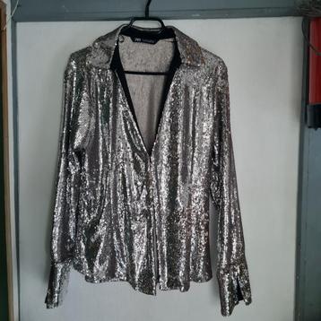 Glitter Feest Jas Zilver - Maat 40 beschikbaar voor biedingen