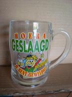 Hoera geslaagd nieuwe glazen bierpul, Glas of Glazen, Nieuw, Ophalen of Verzenden, Glas