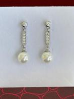 Parel Oorbellen met Witte Glas/Parelmoer Parels, Zilver, Ophalen of Verzenden, Nieuw, Zilver, Knopjes of Stekers