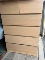 Malm ladekast eikenfineer 6 lades, Ophalen, 50 tot 100 cm, Zo goed als nieuw, 3 of 4 laden