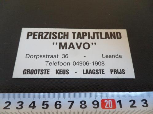 sticker Leende  Perzisch Tapijtland MAVO  Dorpsstraat 36 *, Verzamelen, Stickers, Zo goed als nieuw, Bedrijf of Vereniging, Ophalen