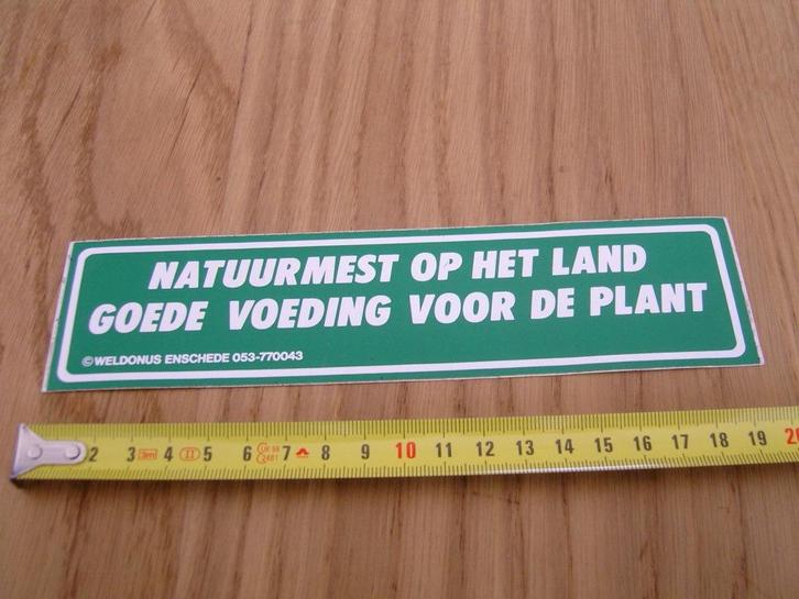 sticker Enschede Weldonus Natuurmest op het land goede voed, Verzamelen, Stickers, Zo goed als nieuw, Bedrijf of Vereniging, Ophalen