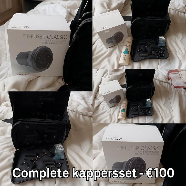 Complete kappers set van kappers groothandel, Sieraden, Tassen en Uiterlijk, Beautycases, Zo goed als nieuw, Zwart, Ophalen